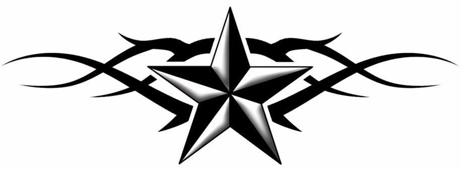 Sterne Tattoo nautischer Stern mit Tribal Vorlage