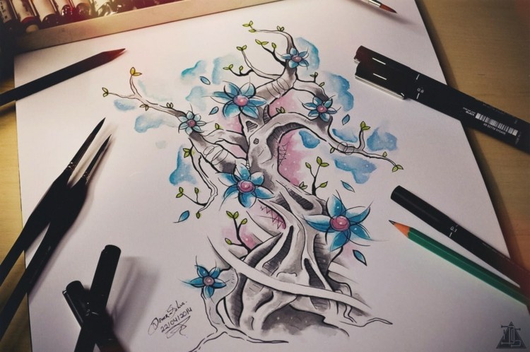 Tattoo-Bilder-Ideen-Frauen-Männer-Vorlage-Baum