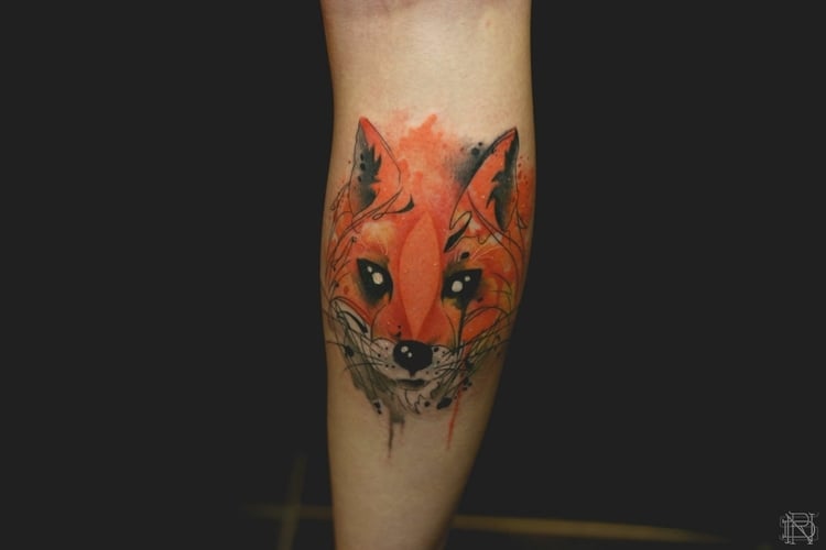Tattoo-Bilder-Ideen-Fuchs-Unterschenkel-Motive