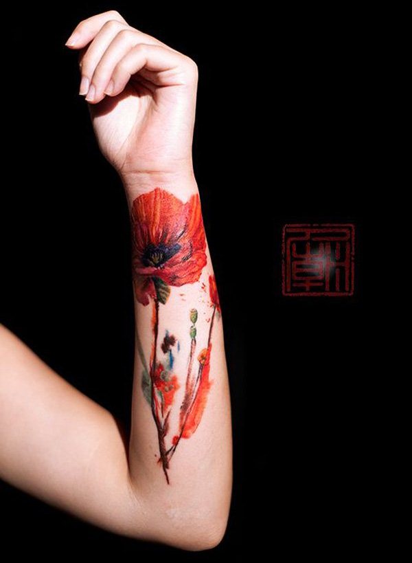 Tattoo-Ideen-Unterarm-Frauen-Blume-Motive