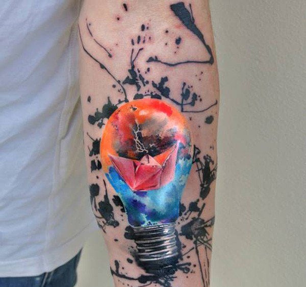 Tattoo-Ideen-Unterarm-Watercolor-Motive-Männer