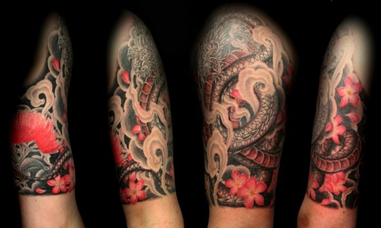 Tattoo-Oberarm-Motive-japanisch-Drachen-Männer