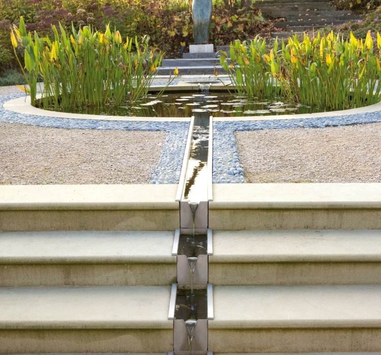 Wasserspiele-Garten-modern-Treppe-Bachlauf-anlegen
