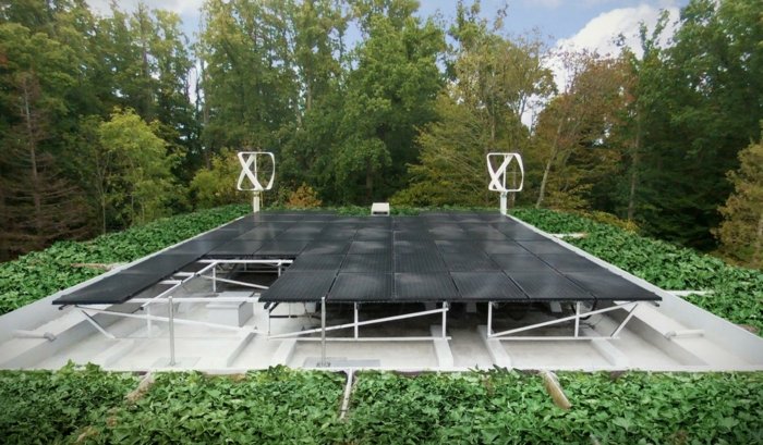 dach umwelttechnologie solar paneele energie pflanzen