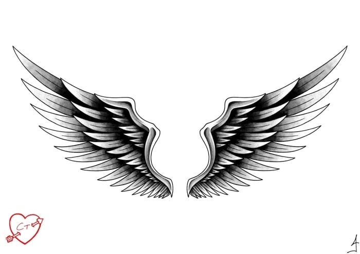 Engelsflügel tattoo rücken Erstaunliche Flügel