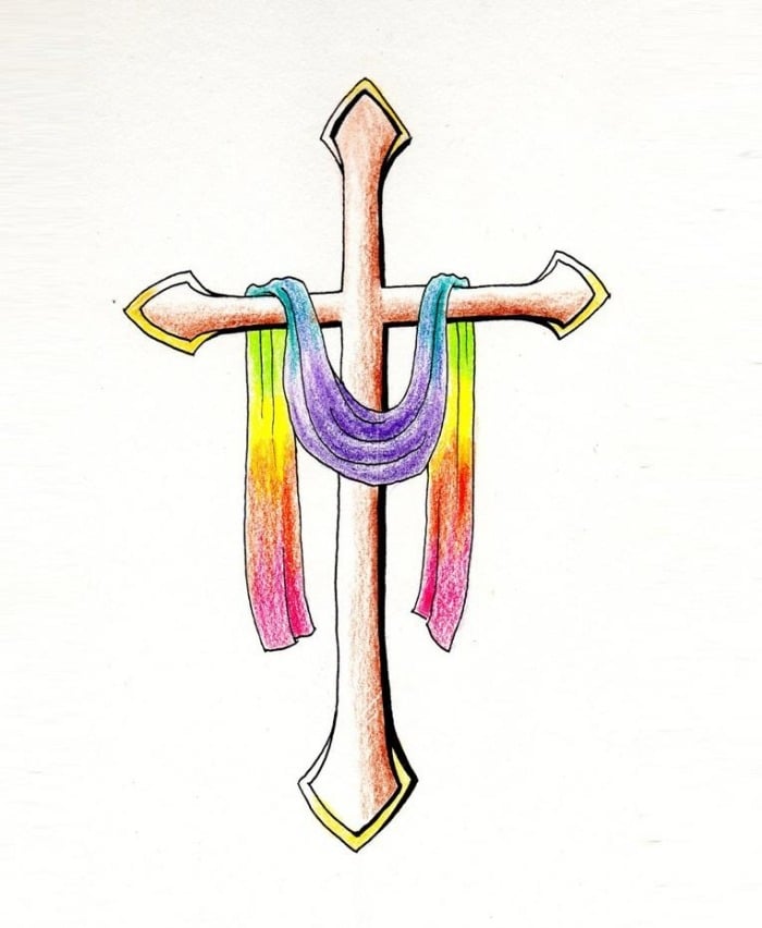 farbig-kreuz-mit-regenbogen-farben-tattoo