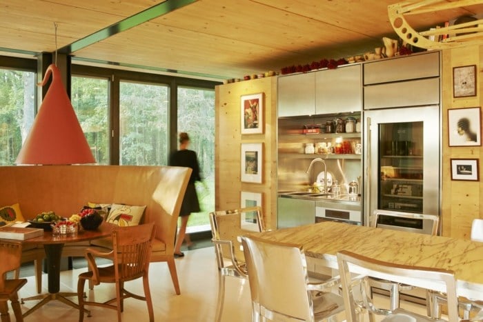 fertighaus design küche holz esstisch modern