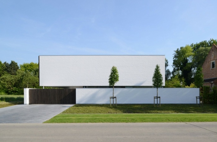 haus design in belgien vorgarten einfahrt minimalistisch