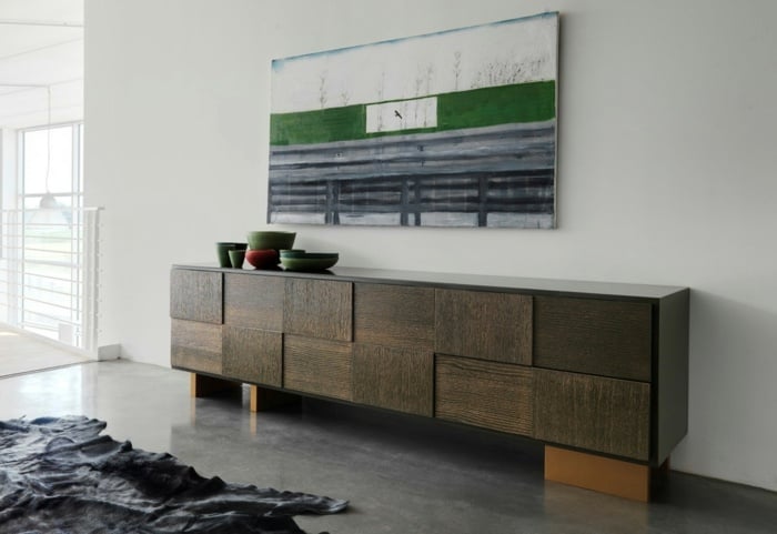 italienische möbel kollektion sideboard dunkelbraun holz wohnzimmer