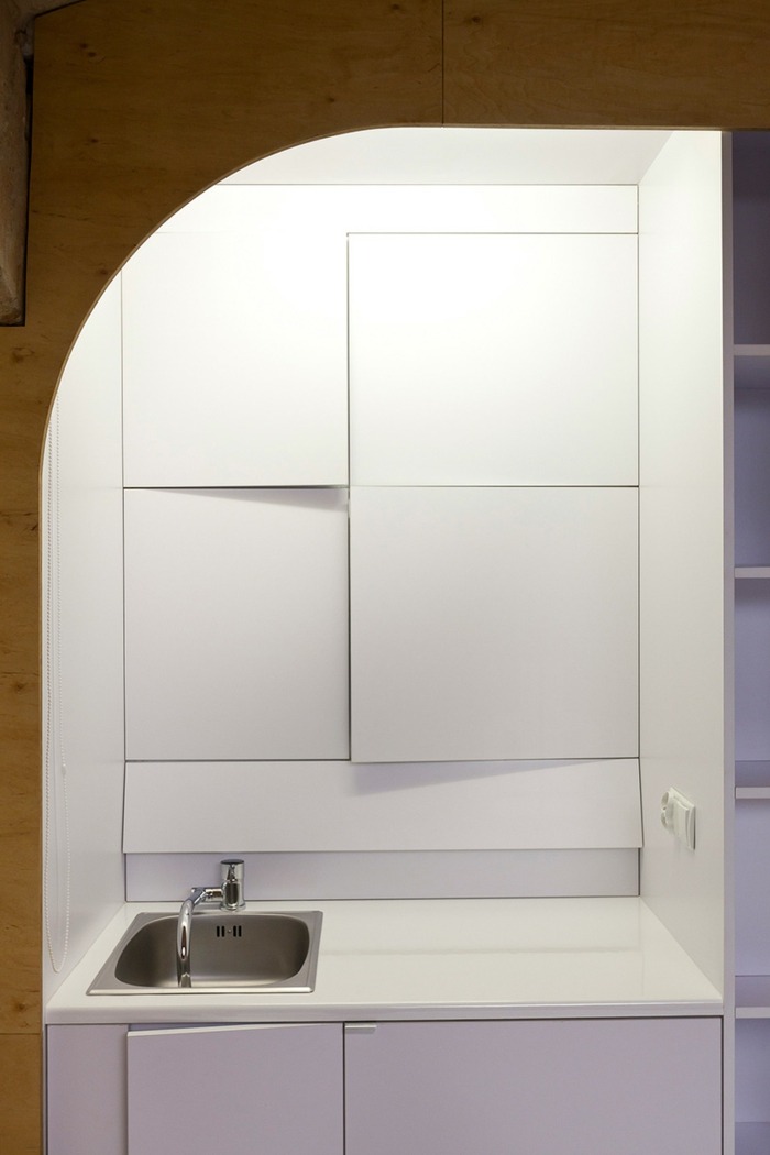 keller küche schranksystem weiß modern spüle apartment design