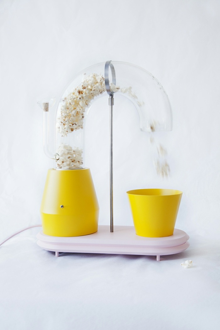 maschine küche gerät popcorn kunststoff gelb rohr