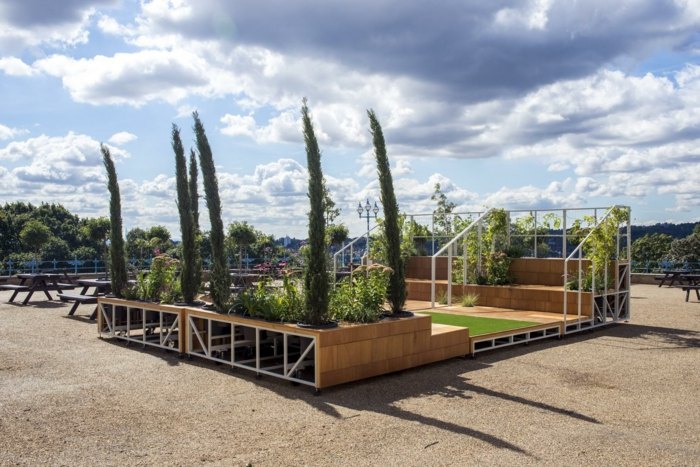 mobiler garten italienisch amphitheater podest pflanzen