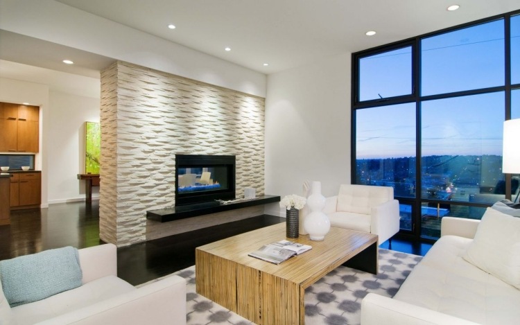 modernes-wohnzimmer-gaskamin-zwei-sichtseiten-raumteiler Wohnräume mit Kamin