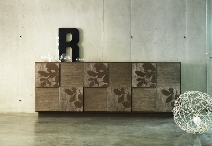ombre möbel kollektion türen design florale motive braun sideboard