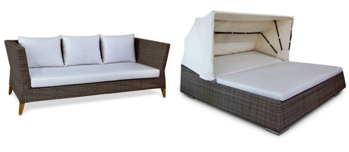 outdoor bett sofa polster rattan korb design shelly