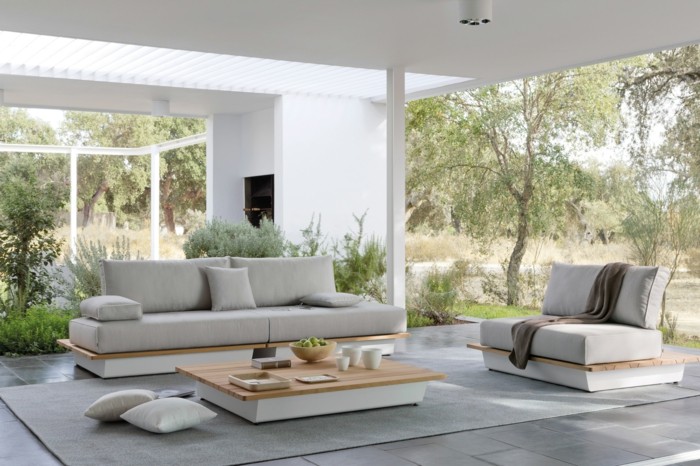 outdoor möbel von manutti couchtisch weiß holz design