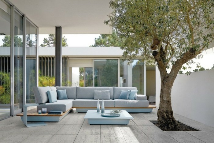 outdoor möbel von manutti sofa modul blau