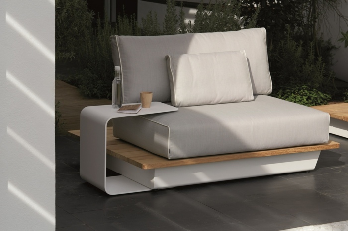 outdoor möbel von manutti weiß sessel beistelltisch modern