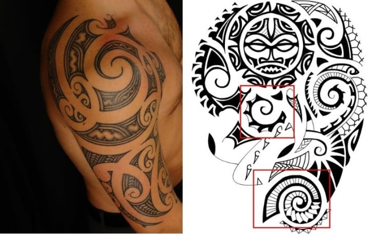 polynesiche-tattoos-zeichen-muscheln-beispiel-bedeutung