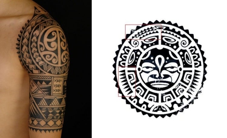 polynesische-maori-arm-tribal-tattoo-zeichen-haifisch-zahne