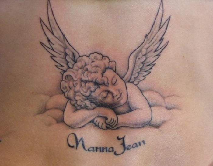 Tattoo motive baby engel