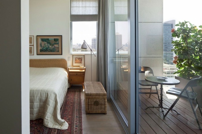 schlafzimmer design wohnung balkon korb teppich orientalisch