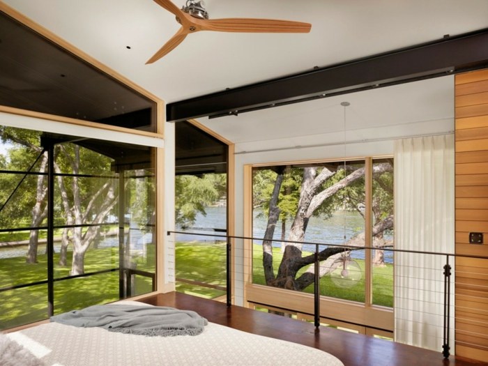 schlafzimmer obere etage haus design modern bett ventilator