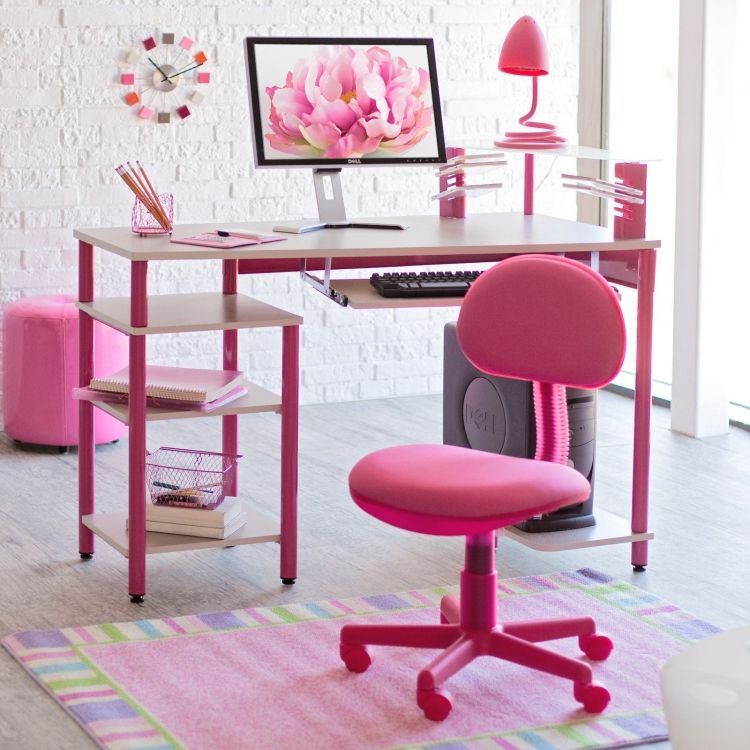 schreibtisch-drehstuhl-kinder-pink-madchenzimmer