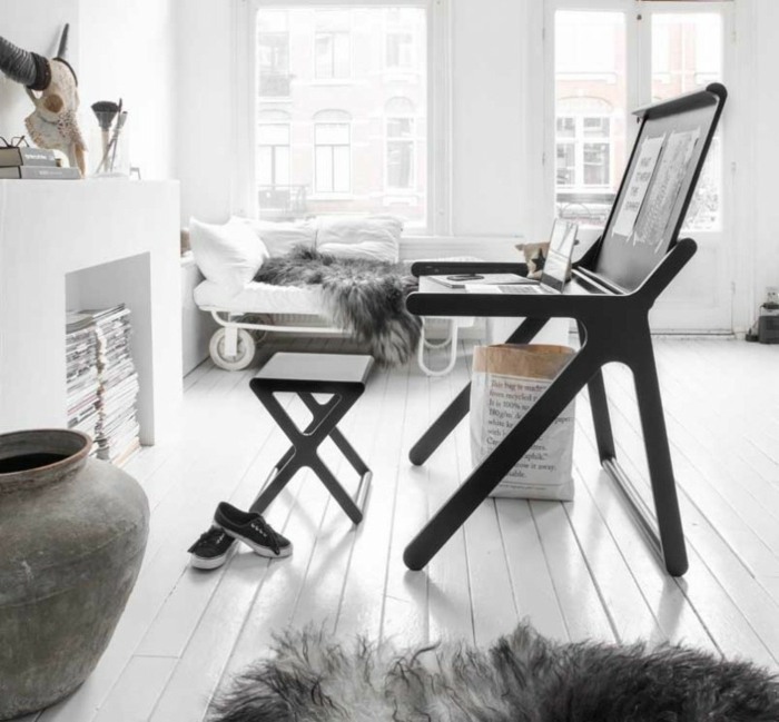 skandinavisches design schwarz schreibtisch büromöbel modern sofa
