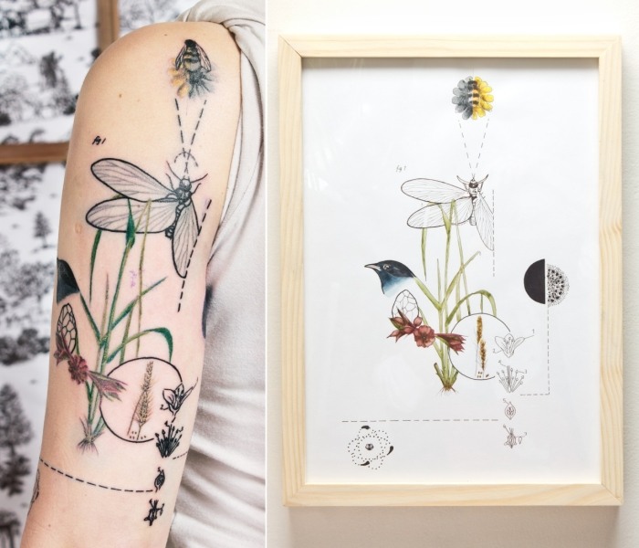 tattoo-ideen-darstellungen-mit-farben-insekte