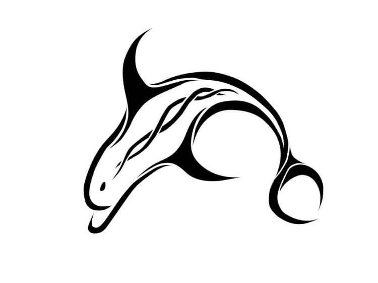 tattoo-vorlagen-delfin-tribal-design