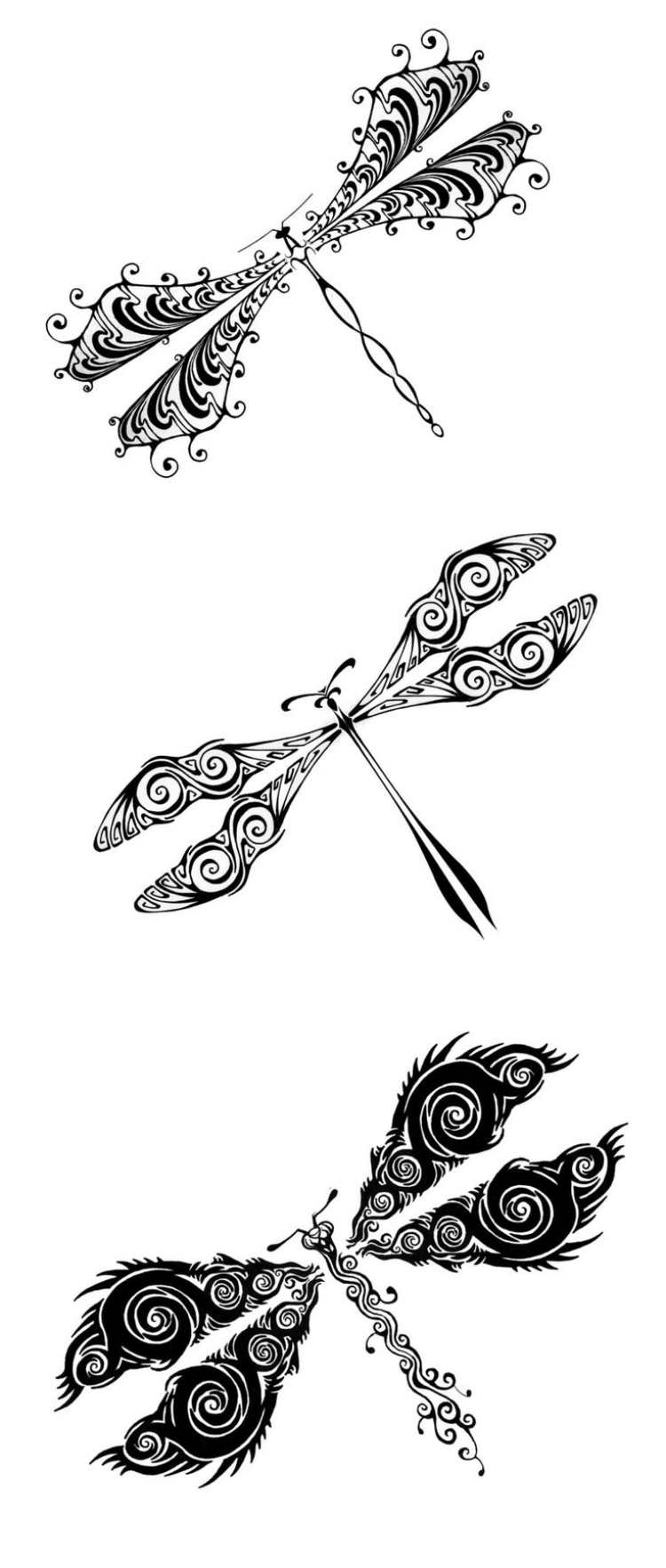 tattoo-vorlagen-libellen-tribal-design