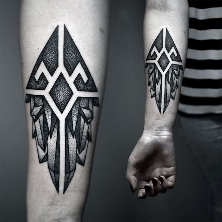 Geometric forearm tattoo designs, Cool forearm tattoos, Forearm sleeve  tattoos