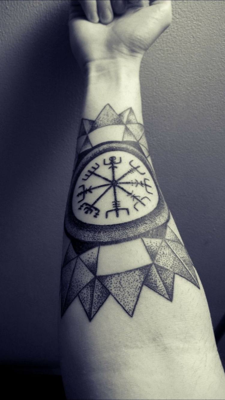 Mann tattoo kompass unterarm kompass tattoo