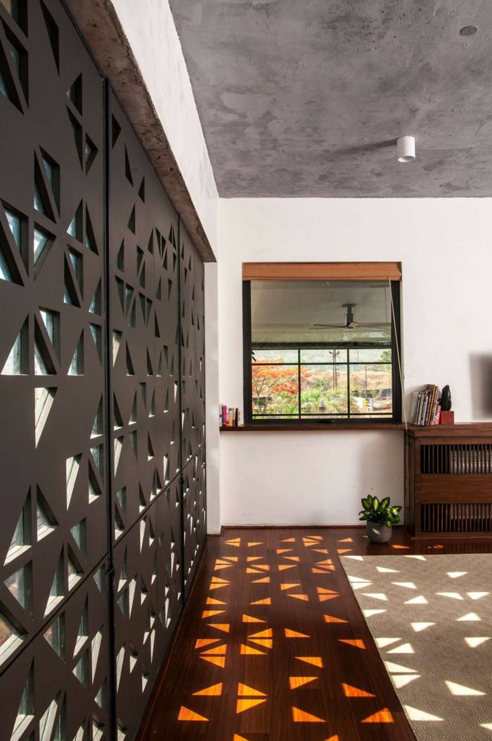 villa design panele schlafzimmer licht effekt fenster
