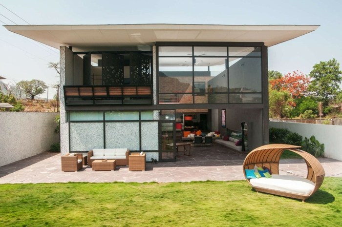 villa design terrasse garten outdoor bett modern