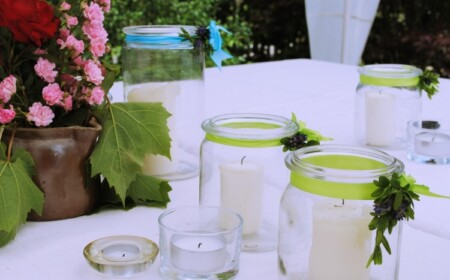 Windlichter zur Gartenparty