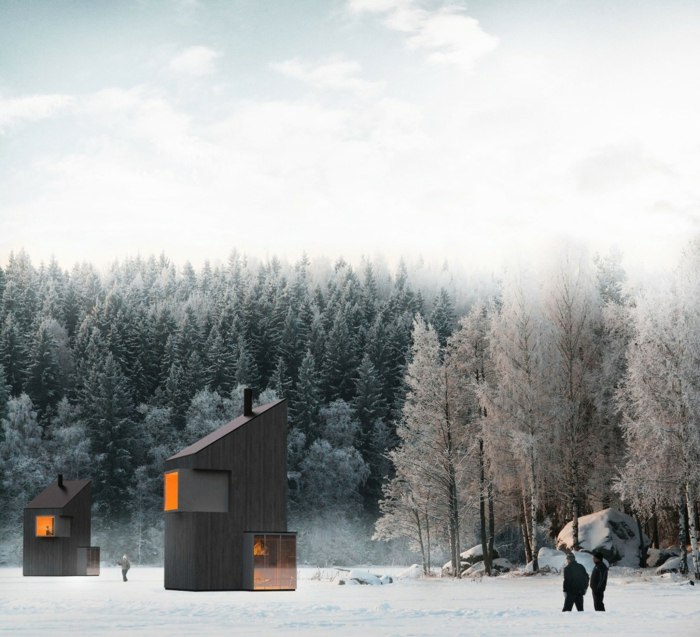winter ferienhaus bosnien holz hütte schnee wald