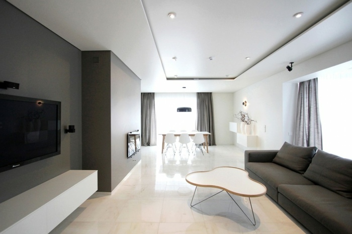 wohnzimmer haus sofa couchtisch lowboard hochglanz minimalistisch