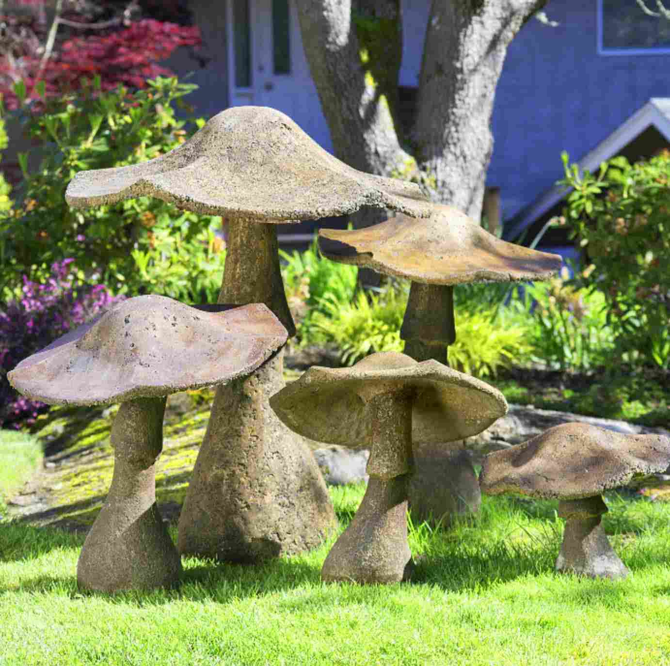 Gartendeko aus Beton selber machen- beton mushroom