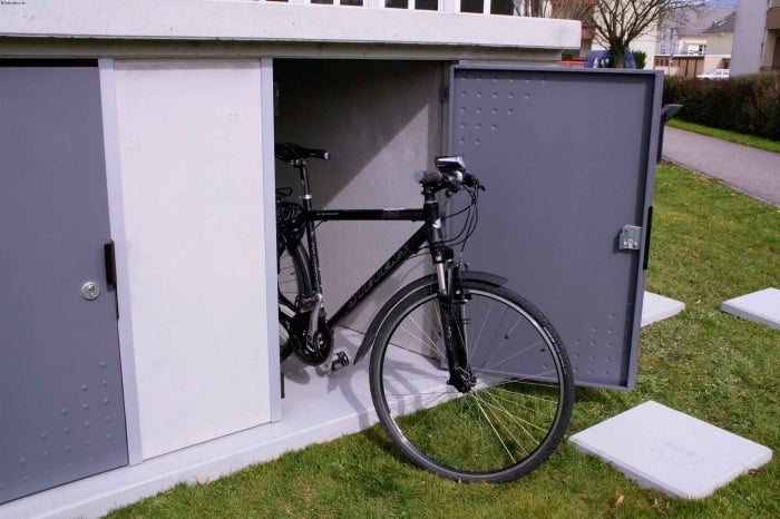 Kompakte-Fahrradbox-Abstellraum-Fahrradschrank-Metall