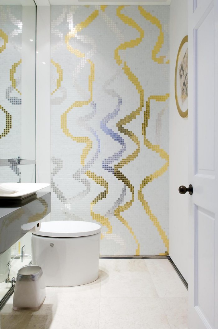Privatsphäre-im-Bad-schützen-Wand-Dekor-Gold-Silber-Effekt-Mosaike