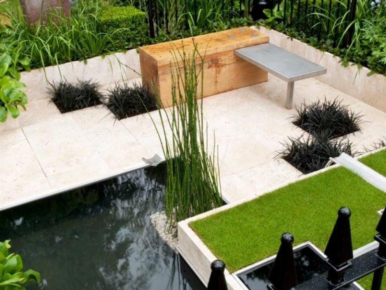 Terrasse-Balkon-Wasserpflanzen-Bambus-Ideen