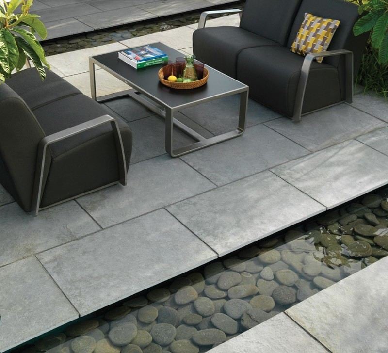 Terrassenplatten-Naturstein-Granit-Garten-Teich