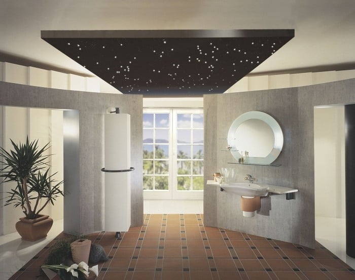 badezimmer-beleuchtung-dekorative-deckengestaltung-sternenhimmel