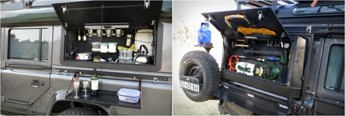 camping geländewagen outdoor küche ersatzreifen land rover