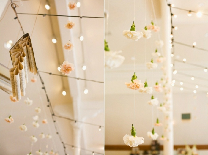 dekoration blumen nelken hängen romantische hochzeit vintage