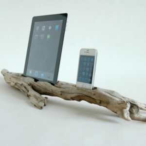 dockingstation aus treibholz idee selbermachen tablet smartphone