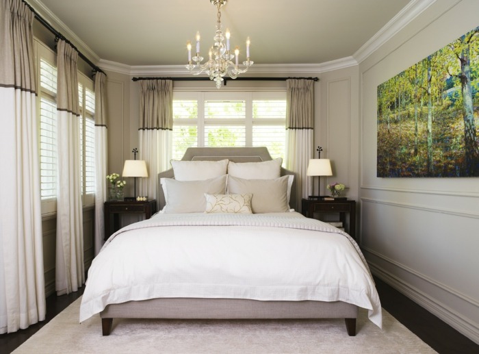 elegante einrichtung schlafzimmer grau weiß design idee