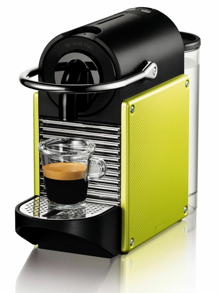 espresso maschine grün automatisch kaffee kochen tasse